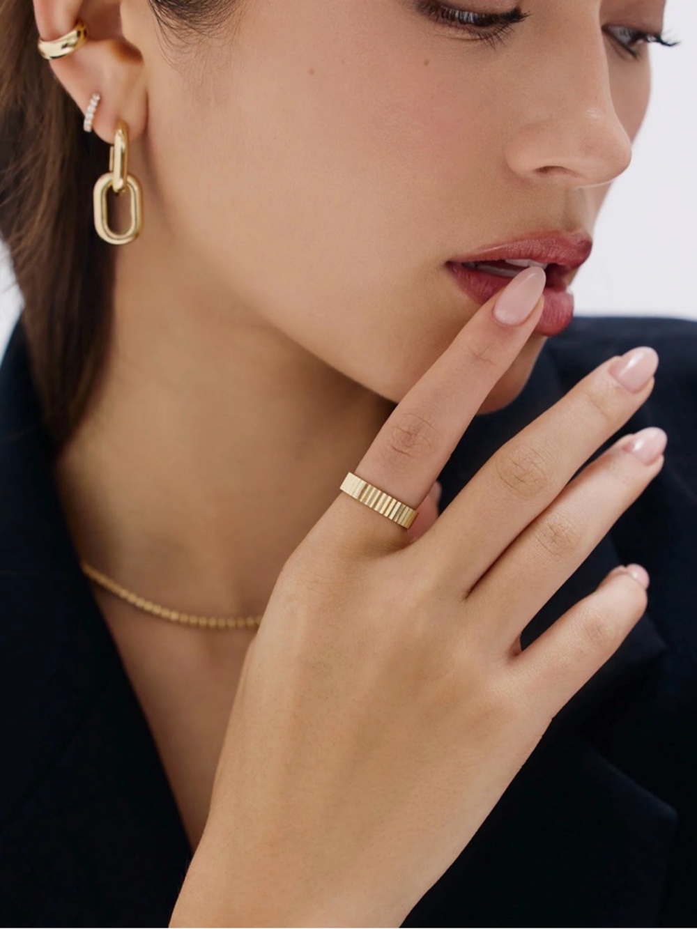 Ring Concierge Fluted Gold Stackable Ring classic 5mm size 8.5 - Picture 2 of 9